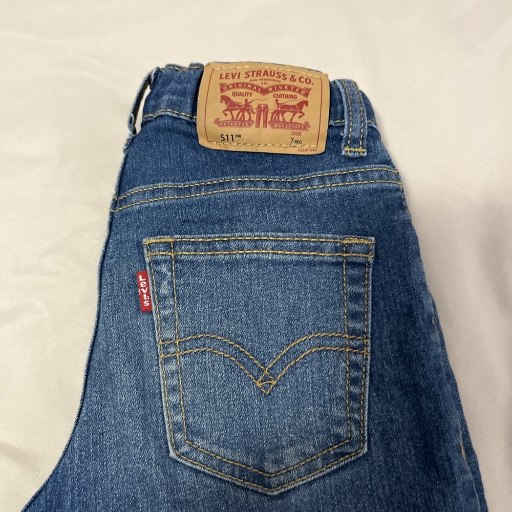 Levis 511 boys size 7 stretch/ pull straps